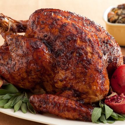 Black Pepper-Pomegranate Molasses Glazed Turkey by Bobby Flay Pomegranate Molasses Recipes, Pomegranate Turkey Recipes, Pomegranate Turkey, The Best Thanksgiving Turkey, Turkey Soup From Carcass, Best Thanksgiving Turkey, Thanksgiving Turkey Recipe, Best Thanksgiving Turkey Recipe, Turkey Glaze Recipes