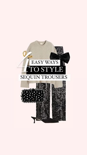 Sequin Trousers Outfits, Sequin Trousers, Outfit Minimal, Minimal Style, Everyday Outfit, Be Afraid, Our Love, Ballet Flats, High & Low