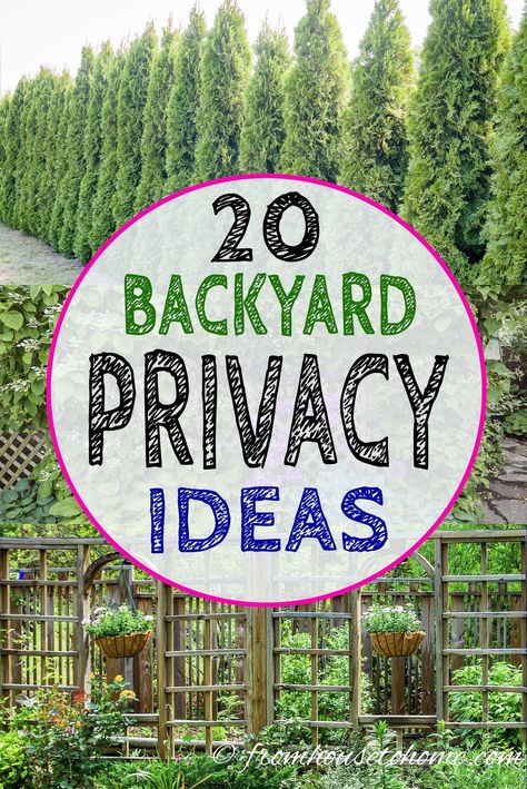 These backyard privacy ideas create a privacy screen for your garden that will keep the neighbors from looking in. Include them in the garden design for your landscaping to create a yard you'll want to spend time in. #fromhousetohome #gardenprivacy #gardendesign #gardenstructures #gardens Backyard Privacy Ideas, Cerca Natural, Backyard Privacy Screen, Privacy Trellis, Yard Privacy, Privacy Ideas, Privacy Trees, Privacy Plants, Privacy Landscaping