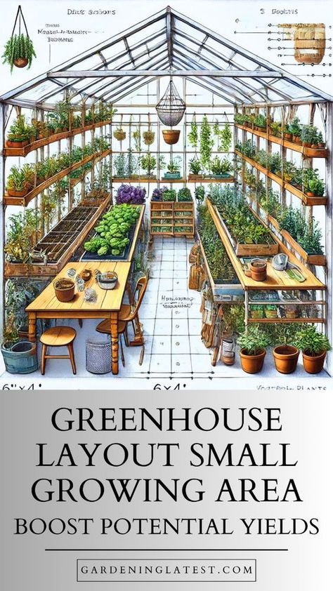 Greenhouse Landscape Ideas, Green House Ideas Small, Maximize Greenhouse Space, Greenhouse Container Gardening, Shelving For Greenhouse, Greenhouse Herb Garden, How To Build Greenhouse, Pretty Greenhouse Ideas, Greenhouse Planting Ideas