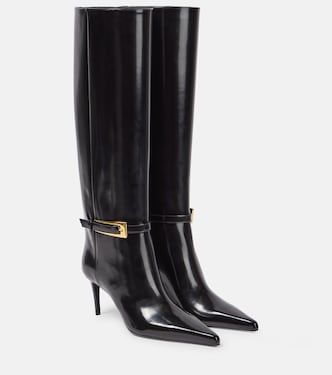 Saint Laurent for Women | Mytheresa Large Leather Tote Bag, Boots Knee, Saint Laurent Shoes, High Heel Boots Ankle, Knee High Leather Boots, Heeled Loafers, Stylish Shoes, Work Shoes, High Heel Boots