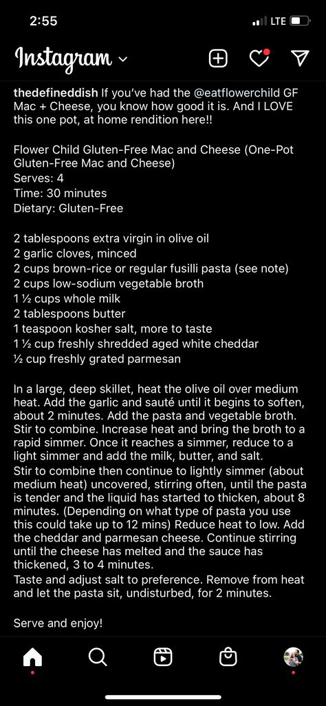 Flower Child Mac And Cheese Recipe, Flower Child Recipes, Gluten Free Mac And Cheese, Fusilli Pasta, Mac And Cheese Recipe, Gluten Free Dinner, Mac N Cheese Recipe, Cat Flowers, Cheese Serving