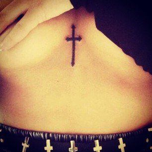 Weird Tattoos, Sternum Tattoo, Dermal Piercing, Cross Tattoo, Compass Tattoo, Ink Art, Tattoos And Piercings, Ink Tattoo, Jesus Fish Tattoo