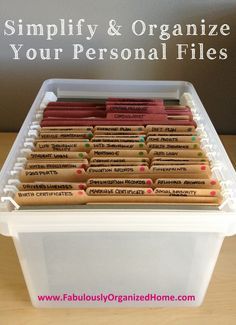 {the weekend organizer} creating simplified + organized personal reference files Ways To Get Organized, Paper Clutter Organization, Office Organization Files, Organizing Paperwork, Bill Organization, Paper Clutter, Organisation Hacks, Clutter Organization, Important Documents