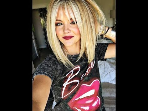 Whispy Medium Length Haircut, Medium Length Bobs With Bangs, How To Cut Your Own Bangs, Bangs Wispy, Style Bangs, How To Cut Bangs, How To Style Bangs, Blonde Color, Grunge Hair