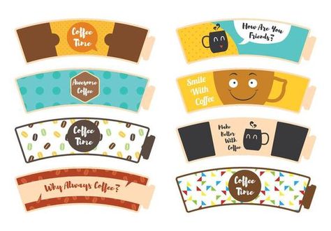 Coffee Sleeve Design, كريم بروليه, Paper Cup Design, Clever Packaging, Disney Desserts, Container Cafe, Coffee Holder, Coffee Cup Holder, Coffee Cup Sleeves