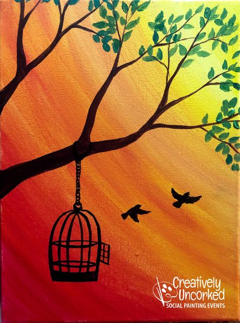 Simple And Beautiful Painting, Paintings Nature Easy, Colourful Tree Painting, Easy Drawings Nature, Easy Landscape Drawing For Beginners, Watercolor Paintings Easy For Beginners, Cute Easy Paintings On Canvas Simple Art Ideas, Basic Painting Ideas, Basic Painting For Beginners