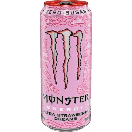 Some people swear that strawberries are aphrodisiacs. They say if you share a double-strawberry with someone then theyll catch feelings for you. All we know is the heart-shaped fruit makes the perfect flavor for our new zero sugar Ultra. Wonderfully sweet while slightly tart, this easy-drinking Ultra tastes like a dream. Passionately crafted with the Monster energy blend you crave; take one sip and youll be crazy for Ultra Strawberry Dreams. Size: 16 fl oz. Monster Flavors, Monster Ultra, Sugar Free Energy Drinks, American Drinks, Monster Crafts, Monster Energy Drink, Catch Feelings, Fruity Drinks, All We Know