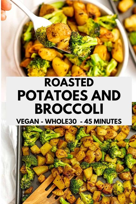 Sheet Pan Potatoes, Roasted Potatoes And Broccoli, Pan Potatoes, Potatoes And Broccoli, Broccoli Bites, Broccoli Side Dish, Broccoli Dishes, Broccoli And Potatoes, Dairy Free Recipes Dinner