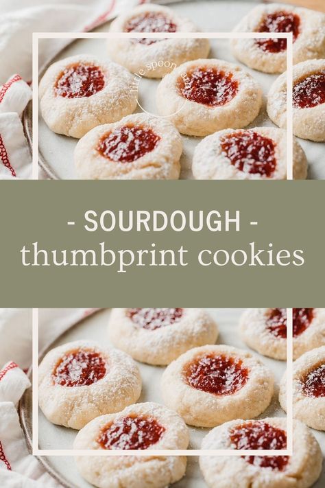 Sourdough Thumbprint Cookies, Sourdough Discard Recipes Cookies, Sourdough Cookie Recipes, Sourdough Snacks, Sourdough Dessert, Dough Starter Recipe, Sourdough Breads, Recipe Using Sourdough Starter, Discard Recipe