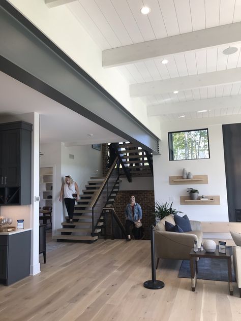 Black Steel Beams Ceiling, Exposed Steel Beams Ceiling Living Room, Steel I Beam Ideas, Steel Support Beam Ideas, Exposed Metal Beams Ceiling, Metal Beams Ceiling, Metal Beams Ceiling Exposed, Steel Beams Ceiling, Exposed Steel Beams Ceiling