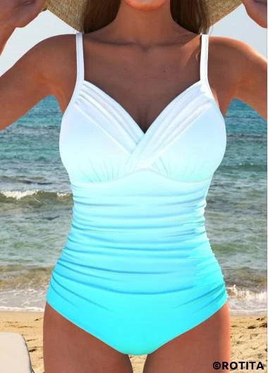 ROTITA Surplice Hot Pink Ombre One Piece Swimwear | Rotita.com - USD $32.98 Elegant Dresses Plus Size, Beach Bridesmaid Dresses, Trendy Swimsuits, Swimwear Suits, Tankini Set, Plus Size Swimwear, Bra Styles, Midi Dress Bodycon, One Piece Swimwear