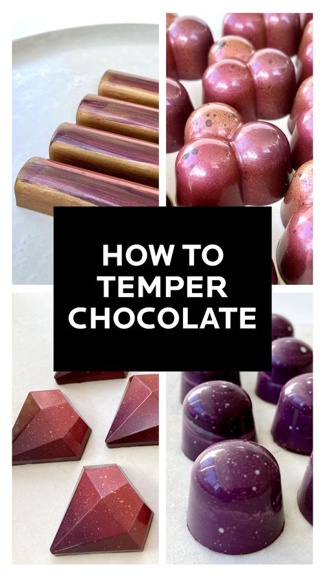 Diy Filled Chocolates, Molded Chocolate Candy Recipe, Making Chocolates In Molds, Molding Chocolate Recipe, Temper Chocolate How To, Chocolate Shavings How To Make, Fillings For Chocolate Molds, How To Make Dark Chocolate, Chocolate Candy Filling Recipes