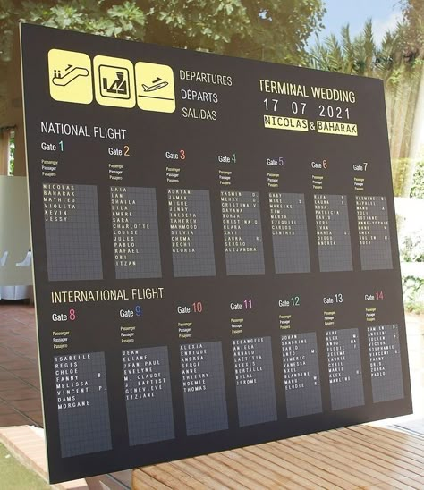 Airplane Wedding Decor, Seating Plan Originales, Travel Wedding Ideas, Seating Plan Boda, Wedding Travel Theme, Aviation Wedding Theme, Airport Wedding, Travel Wedding Invitations, Aviation Wedding