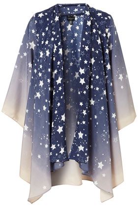 Blue Star Kimono Cover Up Star Haori, Star Kimono, Star Core, Outfit Reference, Chiffon Kimono, Everyday Clothing, Funky Fashion, Topshop Outfit, Alternative Outfits