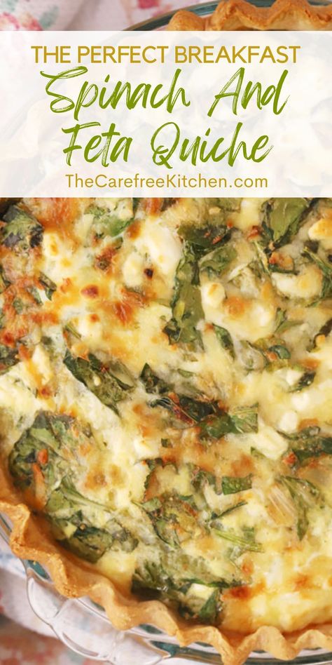 Quiche Recipes Feta, Quiche Recipes Spinach Feta, Spinach And Feta Quiche Recipes, Spinach And Feta Recipes, Feta Quiche Recipes, Childhood Recipes, Spinach And Feta Quiche, Quiche With Spinach, Spinach Feta Quiche