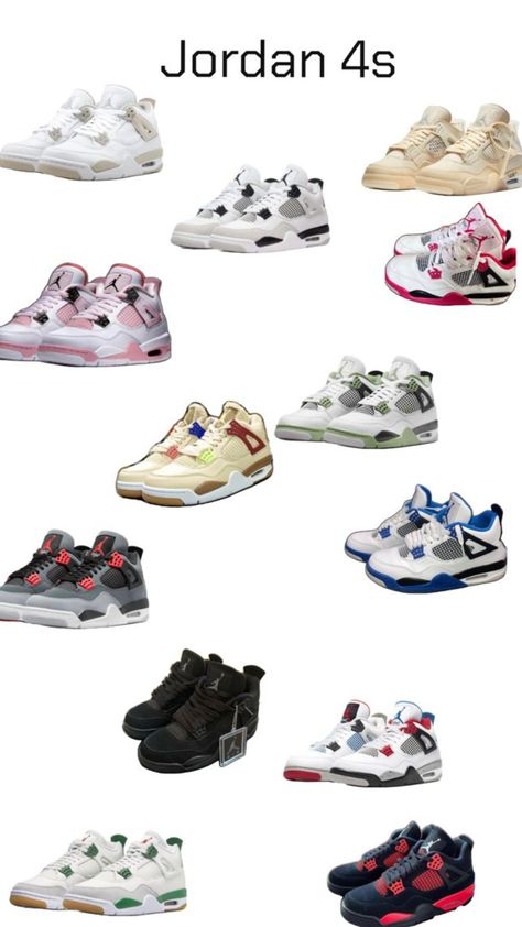 Jordans Names, Types Of Jordans, Nike Shoes Women Fashion, Pretty Sneakers, Hello Kitty Shoes, Jordan 4s, Preppy Shoes, Nike Fashion Shoes