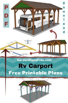 Carport For Rv, Rv Storage Shed Ideas, Wooden Carports Diy, Rv Carport Plans, Rv Shade Structure, Carport For Camper, Western Rv Decor, Rv Covers With Decks, Diy Rv Carport