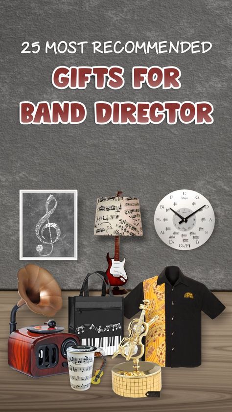 we have collected various gift ideas perfect for the band director in the following list. This list will help you find the ideal gift for the maestro that won’t disappoint. #banddirectorgifts #giftsforbanddirectors #banddirectorgiftsfromseniors #marchingbanddirectorgifts #banddirectorgiftsideas #banddirectorretirementgifts #banddirectorappreciationgifts #christmasgiftsforbanddirector #giftsforbanddirectorshighschools Band Teacher Gifts Ideas, Band Director Gifts From Seniors, Gifts For Band Directors, Marching Band Gift Ideas, Band Director Gifts, Director Gifts, Band Teacher Gifts, Marching Band Gift, Middle School Band