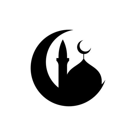 Flat vector illustration of mosque and crescent silhouette logo concept. Suitable for design element of ramadan Kareem logo, islamic event, and holy muslim day celebration. Ramadan Logo Design, Mosque Logo Design, Islamic Logo Design, Ramadan Logo, Muslim Logo, Logo Masjid, Muslim Sign, Islam Logo, Mosque Logo