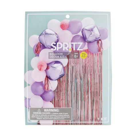 Decorate like a pro with the 54ct Large Balloons Arch with Backdrop - Spritz™. Following the latest party trend, this set includes illustrated instructions to build out a feature backdrop with a metallic fringe curtain and balloon arch. The pink and purple colors are great for everything from birthdays to weddings, and will offer picture perfect style for your next big event. The Balloons Arch with Backdrop from Spritz can be attached to party banner, walls, doorways, banisters and more to bring Taylor Swift Birthday Party Ideas, Backdrop Pink, Balloons Arch, Taylor Swift Birthday, Purple Balloons, 13th Birthday Parties, Large Balloons, Butterfly Birthday, Balloon Backdrop