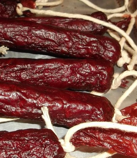 Finally got a snack stick recipe that I love. | Smoking Meat Forums - The Best Smoking Meat Forum On Earth! Venison Hot Sticks, Asian Jerky Recipe, Beef Snack Stick Recipe, Simple Beef Jerky Recipe, Venison Snack Sticks, Snack Stick Recipe, Summer Sausage Recipes, Curing Meat, Meat Curing