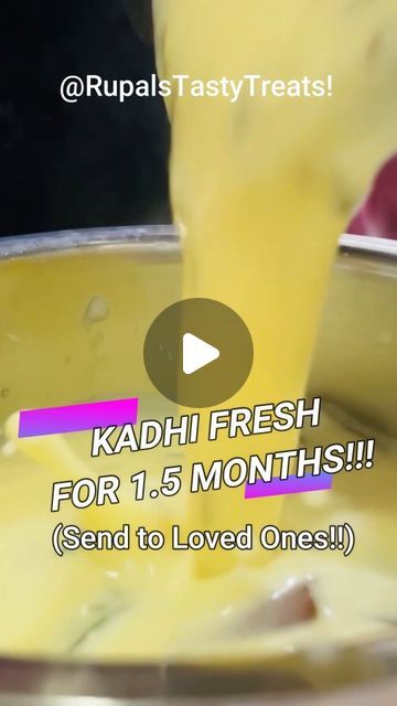 Rupal Vaghela on Instagram: "Gujarati Kadhi Fresh for 1.5 Months - Send KADHI to LOVED ONES! #recipe #reels #gujaratikadhi #kadhi" Gujarati Kadhi, 5 Months, Loved Ones, First Love, On Instagram, Instagram