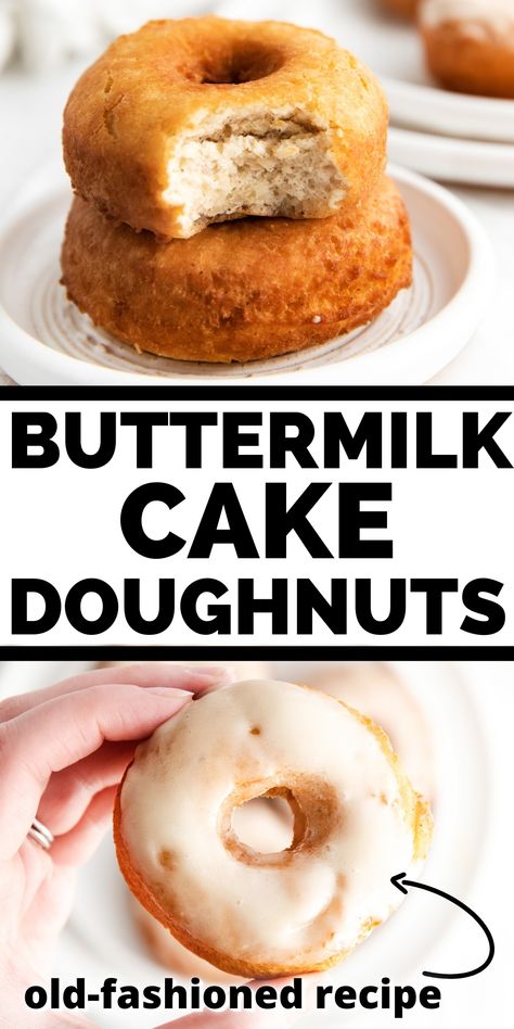 Buttermilk Donuts Old Fashioned Baked, Buttermilk Donuts Baked, Buttermilk Donuts Old Fashioned, Buttermilk Bars Donut, Desserts With Buttermilk, Baked Buttermilk Donuts Recipe, Doughnuts Recipe No Yeast, Buttermilk Cake Recipes, Cake Doughnut Recipe