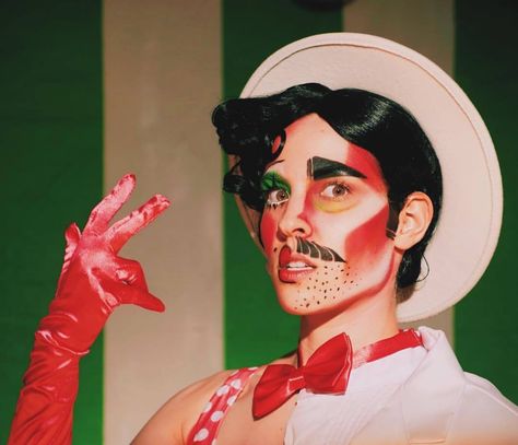 Drag King Makeup, Ernie Und Bert, Dorian Electra, Drag Make-up, Drag King, Drag Makeup, Stage Makeup, Clown Makeup, Club Kids