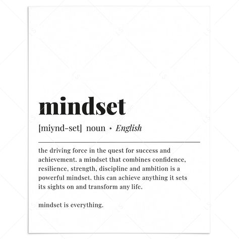 Mindset Definition Print Digital Download by LittleSizzle