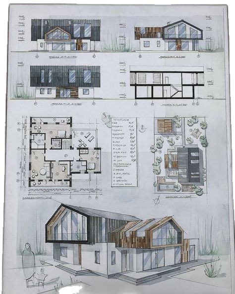 Architect Sheet, Individual House, Ideas Sketch, Architect Drawing, Drawing Sheet, Building Architecture, Room Makeover Inspiration, Tag Your Friends, Interior Art