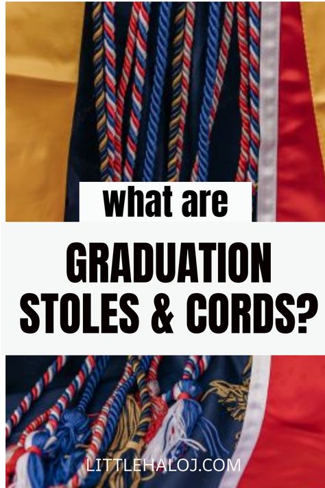 What are Graduation Stoles and Cords? High School Graduation Cords, Graduation Cords Display Cute Ideas, Graduation Cords Meaning, Diy Graduation Stole, Graduation Stole Ideas High Schools, Graduation Regalia, Graduation Cords, Graduation Leis Diy Ribbons, Graduation Accessories