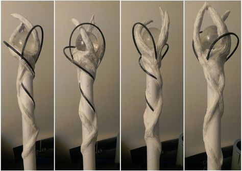 Making Elvish staff Maleficent Staff, Staff Diy, Maleficent Cosplay, Maleficent Costume, Geeky Art, Costume Tutorial, A Staff, Halloween Costumes Makeup, Diy Making