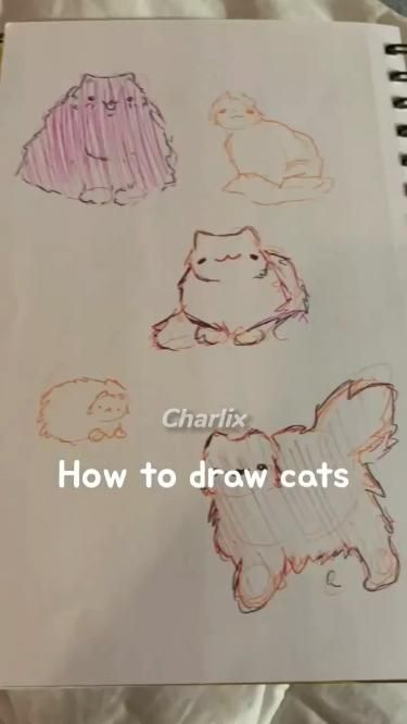 Follow for more! How To Draw Cats, Draw Cats, Creative Drawing Prompts, Art Tools Drawing, Sketches Tutorial, Easy Doodle Art, Easy Drawings Sketches, Easy Doodles Drawings, Cute Doodles Drawings