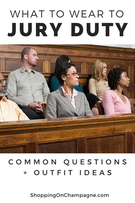 Have you received a summons for jury duty? Find out what to wear and what not! Get answers to common questions plus outfit ideas for your days in court. #juryduty #whattowear #clothes #clothing #fashiontips #style tips Court Day Outfit Business Casual, Casual Outfits For Court, Jury Service Outfit, Dress For Court Hearing, Court Outfit Women Winter, Casual Court Outfit Women, Fall Court Outfits, Outfits To Wear To Court Hearing, Clothes To Wear To Court