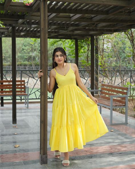 Crafted with precision and attention to detail our LIME YELLOW TIERED DRESS is both fashionable and comfortable! In frame : @dikshamohanpawar SHOP NOW🛍️ [Sundress, cotton dress for summer, maxi dress, vacation outfit ideas, holiday outfit inspo] #sajilo_official #dress #fashion #style #ootd #dresses #outfit #onlineshopping #instagood #instafashion #beauty #fashionblogger #dresses #partyweardresses #designerdresses #sale #newcollection #summerdresses #beachwear #cottondresses #shortdress... Maxi Dress Vacation, Outfit Ideas Holiday, Official Dress, Holiday Outfit Inspo, Vacation Outfit Ideas, Dress Vacation, Lime Yellow, Chiffon Fashion, Long Frocks