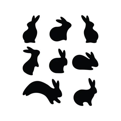 Rabbit silhouettes Royalty Free Vector Image - VectorStock Rabbit Svg Free, Wooden Trinkets, Silhouettes Art, Rabbit Silhouette, Journal Techniques, Chocolate Ideas, Rabbit Vector, Tattoo Pictures, Silhouette Template