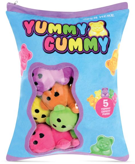 Fleece Bag, Food Plushies, Gummy Bear Candy, Fleece Pillow, Cute Squishies, Bear Pillow, Teddy Bear Pattern, Cute Stuffed Animals, Cute Toys