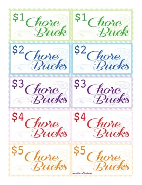 Reward children who help around the house with these colorful, printable chore bucks. Free to download and print School Organization For Teens, Teen Chore Chart, Chore Rewards, Free Printable Chore Charts, Chore Board, Kid Responsibility, Organization Chart, Age Appropriate Chores, Kids Rewards