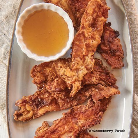 From Gooseberry Patch Recipes Chicken Fried Bacon Recipe, Chicken Fried Bacon, Alcohol Pairings, Bacon Board, Gooseberry Patch Recipes, Fried Bacon, Bacon Dishes, Native Foods, Easter Appetizers