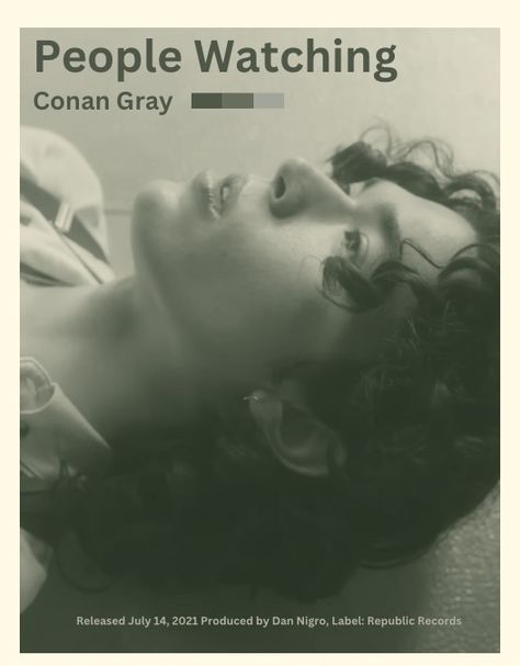 Vintage Conan Gray Poster, Conan Gray Green, Green Vintage Poster, People Watching Conan Gray, Conan Gray Poster, Gray Poster, Le Vent Se Leve, Conan Gray Aesthetic, Music Poster Design