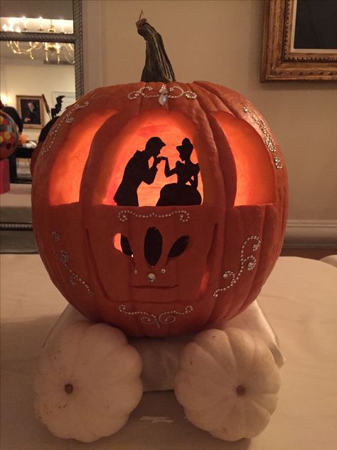 Cinderella Carved Pumpkin! Cinderella Pumpkin Carriage Carving, Carriage Pumpkin Carving, Pumpkin Carving Carriage, Cinderella Carriage Pumpkin Carving, Cinderella Pumpkin Carriage Diy, Pumpkin Carving 2024, Cinderella Pumpkin Painting, Cinderella Pumpkin Carving