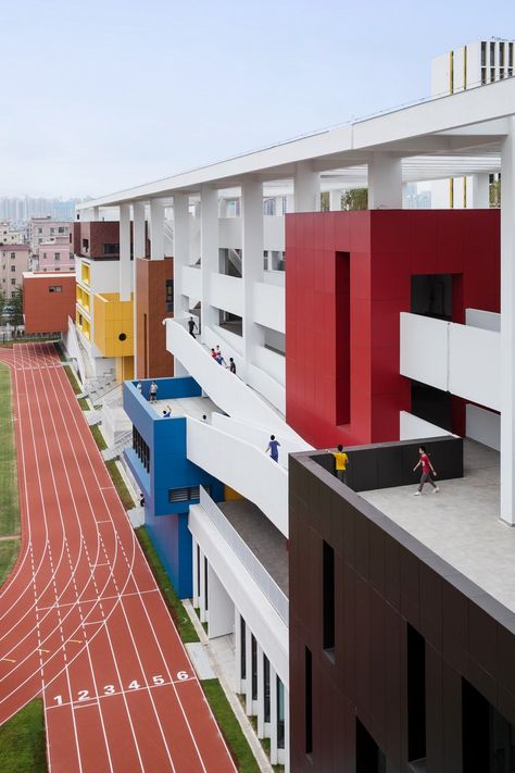 School Facade Design, School Corridor Design, Sketchbook Architecture, School Buildings, School Building Design, Lecture Theatre, Construction Area, H Design, Education Architecture