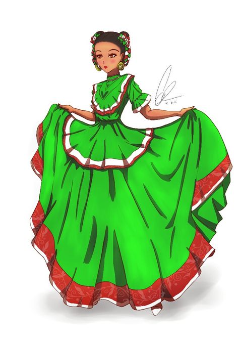 Hispanic Heritage Month Hispanic Heritage Month Drawings, Hispanic Heritage Month Art, Mexican Drawings, Jalisco Dress, Outfit Mexicano, Hispanic Artists, Dancing Pose, Dancing Art, Mexican Culture Art