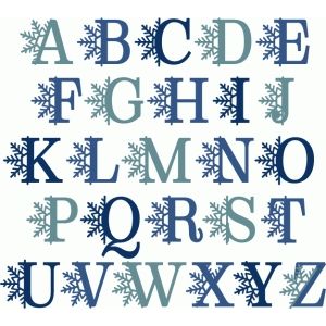 Silhouette Design Store - Search Designs : FLOWER BLOCK OUTLINE ALPHABET Snowflake Alphabet Letters, Winter Fonts Alphabet, Christmas Lettering Alphabet, Snowflake Font, Christmas Fonts Alphabet, Winter Alphabet, Winter Fonts, Scrapbook Fonts, Fancy Writing