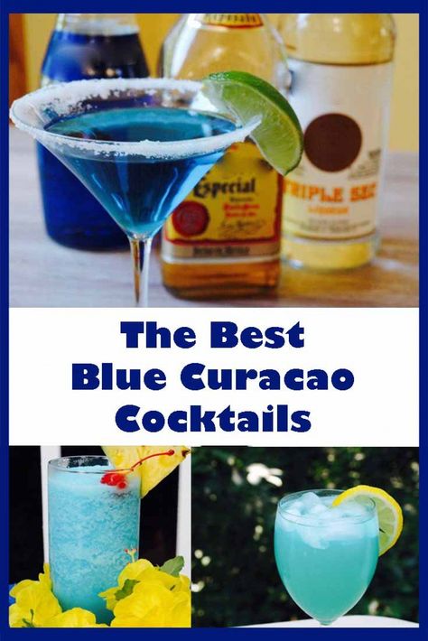 I think blue curaçao cocktails are very refreshing, and some of my favorite cocktails contain this delicious liqueur. Check out 10 of (what I think are) the best blue curaçao cocktails. Cocktails With Blue Curacao, Blue Alcoholic Drinks, Curacao Drink, Blue Curacao Drinks, Brandy Recipe, Cocktail Bleu, Alcholic Drinks, Coctails Recipes, Blue Drinks