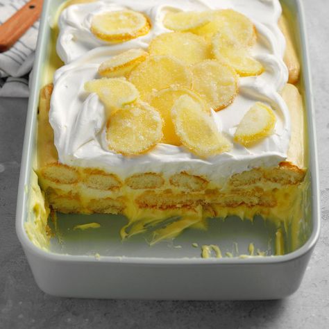 Limoncello Tiramisu, Lemon Tiramisu, Tiramisu Cake Recipe, Lemon Cheese, Trifle Dish, Italian Dessert, Candied Lemons, Citrus Twist, Tiramisu Cake