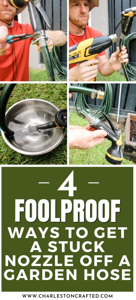 Want to add a sprinkler to your hose but the nozzle is stuck on there? So annoying! Here are 4 ways to get the nozzle off your hose! Hose Splitter, Building Raised Garden Beds, Soaker Hose, So Annoying, Water Sprayer, Stone Pathway, Hose Nozzle, Diy Plant Stand, Yard Project