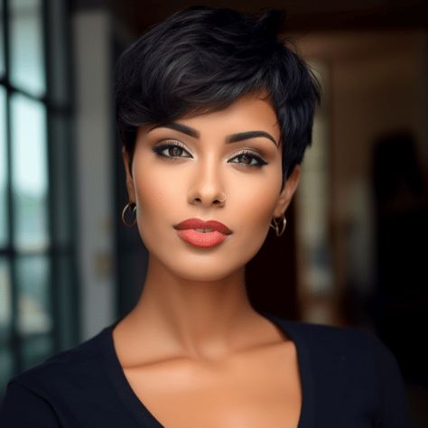 74 Cute Pixie Haircuts Trending for 2023 Short Pixie Haircuts For Black Women, Dark Pixie Cut, Haircuts Trending, Pixie Bob Hairstyles, Color Rubio, Stylish Short Haircuts, Cute Short Haircuts, Short Hair Pixie Cuts, Hairdos For Short Hair