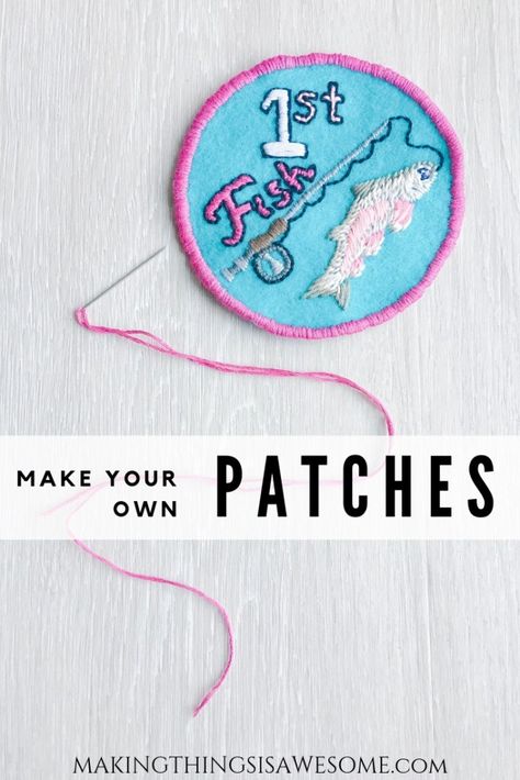 Make Your Own Patch, Embroidery Patches Diy, Diy Patches Embroidery, Badges Diy, Patches Embroidery, Handmade Patch, Merit Badge, Cadeau Diy, Diy Patches